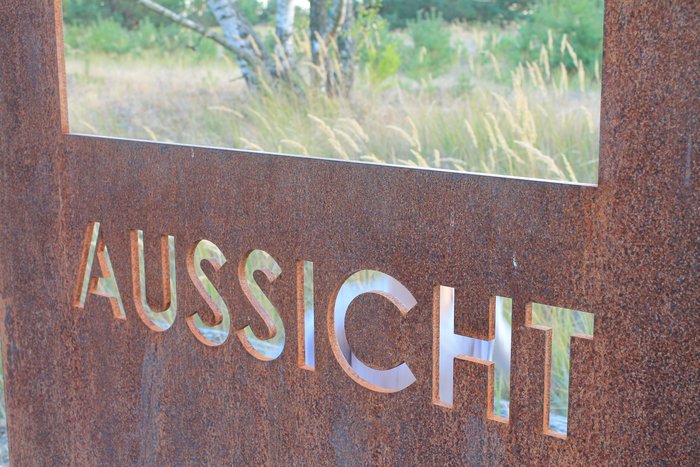 AUSSICHT - Schild am Sukzessionspark Lieberose 